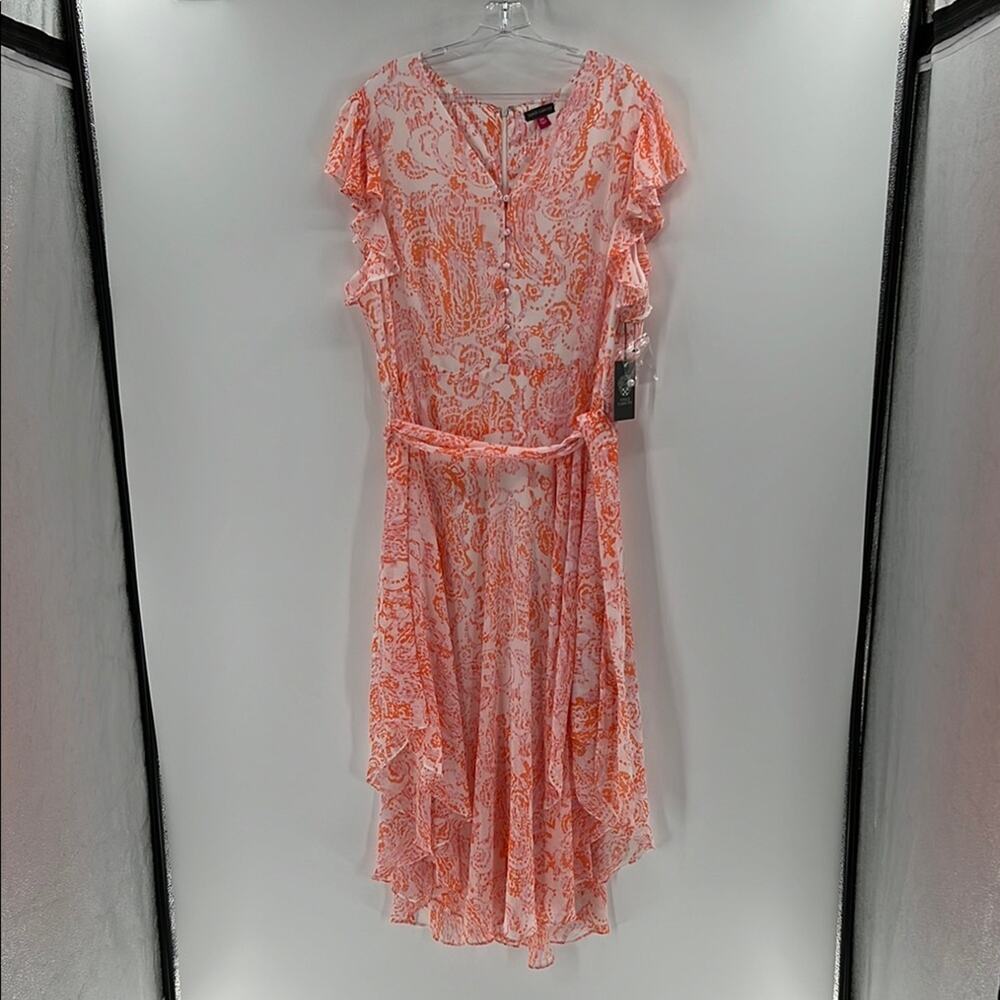 Vince Camuto Women's Asymmetric Hem Midi Dress - Orange Fizz Afterglow - XXL NWT